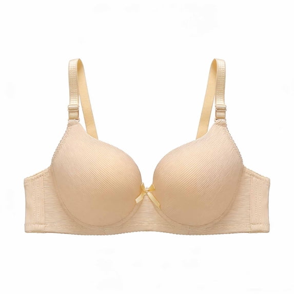 Gytharion Women's Soft Fabric Bras Solid Push Up Bras Comfortable Adjustable Underwire Bras