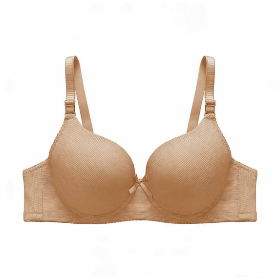 Gytharion Women's Soft Fabric Bras Solid Push Up Bras Comfortable Adjustable Underwire Bras