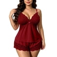 thumbnail image 1 of Gytharion Women's Soft Sleep Sling Pajama Sets Camisole Tops and Cute Lace Shorts 2 Piece Home Wear Sets for Women Summer Lounge Sets, 1 of 5