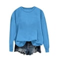 thumbnail image 1 of Gytharion Women's Solid Hoodless Sweatshirts Fashion Casual Crew Neck Pullover Top Fall Winter Loose Cozy Long Sleeve Drop Shoulder Sweatshirts for Women, 1 of 7