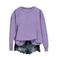 thumbnail image 1 of Gytharion Women's Solid Hoodless Sweatshirts Fashion Casual Crew Neck Pullover Top Fall Winter Loose Cozy Long Sleeve Drop Shoulder Sweatshirts for Women, 1 of 6