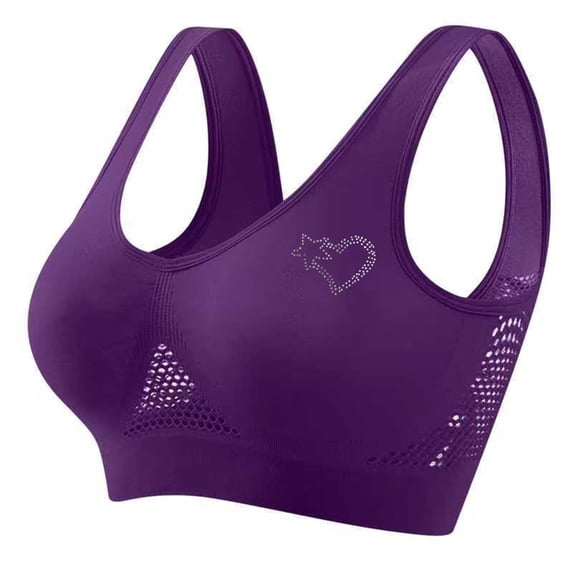 Gytharion Women's Sports Bras Plus Size Stretch Breathable Rhinestones Full Support Gym Workout Bra High Impact No Underwire Yoga Bras, S-5XL