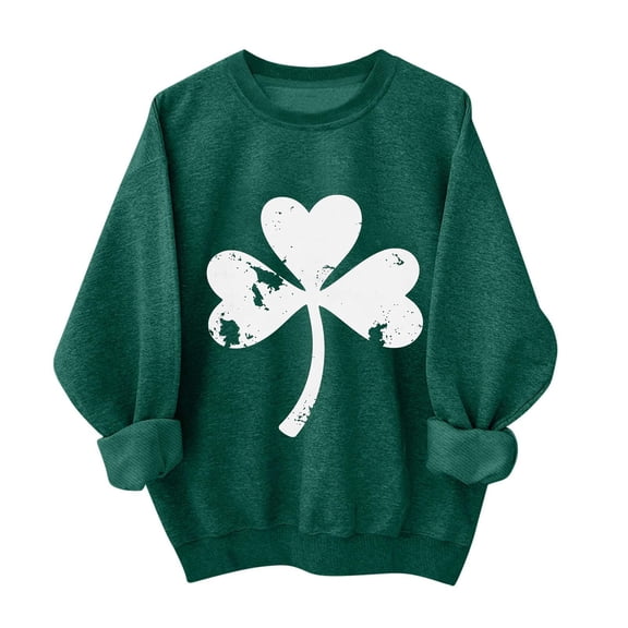 Gytharion Women's St. Patrick's Day Sweatshirts Loose Comfy Shamrock Crew Neck Tee Tops Lightweight Casual Long Sleeve Holiday Pullovers Cute St Patricks Shirts for Women