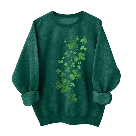 Gytharion Women's St. Patrick's Day Sweatshirts Loose Comfy Shamrock Crew Neck Tee Tops Lightweight Casual Long Sleeve Holiday Pullovers Cute St Patricks Shirts for Women