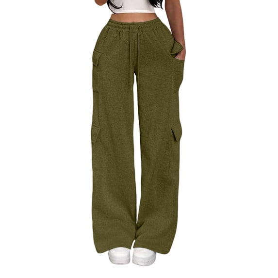 Gytharion Women's Straight Leg Sweatpants High Waist Relaxed Fit Lounge Pants Drawstring Elastic Waist Casual Pants with Multiple Pockets for Daily Wear