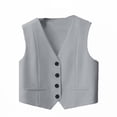 thumbnail image 1 of Gytharion Women's Suit Waistcoats Solid Color V Neck Button Down Blazer Vests Sleeveless Open Front Casual Waistcoats, 1 of 4