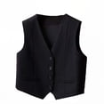 thumbnail image 1 of Gytharion Women's Suit Waistcoats Solid Color V Neck Button Down Blazer Vests Sleeveless Open Front Casual Waistcoats, 1 of 4