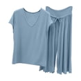 thumbnail image 1 of Gytharion Women's Summer Pajama Sets 2 Piece Lounge Sets Soild Color V Neck Sleeveless Tops and Ruffled Pants, 1 of 4