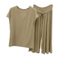 thumbnail image 1 of Gytharion Women's Summer Pajama Sets 2 Piece Lounge Sets Soild Color V Neck Sleeveless Tops and Ruffled Pants, 1 of 4