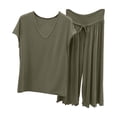 thumbnail image 1 of Gytharion Women's Summer Pajama Sets 2 Piece Lounge Sets Soild Color V Neck Sleeveless Tops and Ruffled Pants, 1 of 4