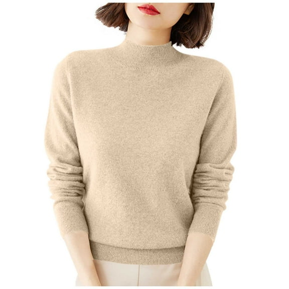 Gytharion Women's Sweaters Winter Soft Comfy Crew Neck Pullover Tops Loose Warm Long Sleeve Knit Blouses Plus Size Solid Casual Fall Sweaters for Women