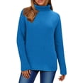 thumbnail image 1 of Gytharion Women's Turtleneck Sweaters Regular Solid Color Long Sleeve High Neck Knit Pullovers with Ribbed Cuffs Classic Jumper Tops, 1 of 8
