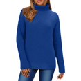 thumbnail image 1 of Gytharion Women's Turtleneck Sweaters Regular Solid Color Long Sleeve High Neck Knit Pullovers with Ribbed Cuffs Classic Jumper Tops, 1 of 8