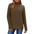 thumbnail image 1 of Gytharion Women's Turtleneck Sweaters Regular Solid Color Long Sleeve High Neck Knit Pullovers with Ribbed Cuffs Classic Jumper Tops, 1 of 8