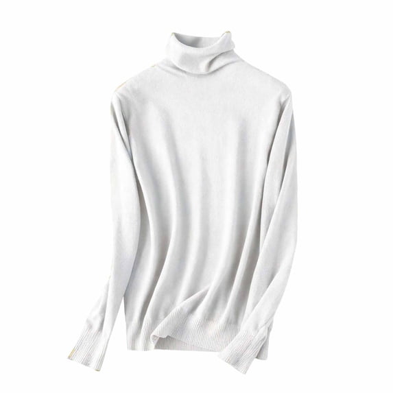Gytharion Women's Turtleneck Sweaters Soft Lightweight Slim Knit Tops Solid Color Basic Inner Layering Long Sleeve Pullover Knits