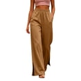 thumbnail image 1 of Gytharion Women's Wide Leg Yoga Sweatpants Solid Color High Waist Elastic Drawstring Loose Split Joggers Casual Track Pants with Pockets, 1 of 5