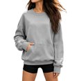 thumbnail image 1 of Gytharion Women's Zipper Pockets Sweatshirts Crew Neck Kangaroo Pockets Solid Color Cozy Practical Fashion Pullovers Comfortable Casual Pullover Tops, 1 of 6