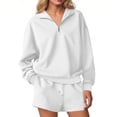 thumbnail image 1 of Gytharion Womens 2 Piece Fall Outfits Sweatsuit Sets Long Sleeve Half Zip Lapel Sweatshirts and Elastic Waist Shorts Fashion Jacquard Casual Tracksuits for Women, 1 of 7