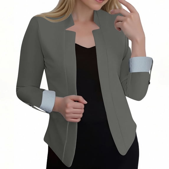 Gytharion Womens Blazer Jackets Fashion Solid Casual Long Sleeve Open Front Work Office Dressy Coats Lightweight Slim Fit Business Blazer Cardigan Jackets for Women