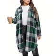 thumbnail image 1 of Gytharion Womens Fall Jackets Fashion Casual Plaid Printed Long Sleeve Lapel Blouse Outerwear Lightweight Loose Button Down Long Coats for Women, 1 of 2