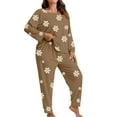 thumbnail image 1 of Gytharion Womens Pajama Sets Cute Daisy Print Sleepwear Set Soft Comfy Long Sleeve Crew Neck Top and Pants Pj Sets 2 Piece Loungewear Outfits for Women, Size XL-5XL, 1 of 5