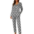 thumbnail image 1 of Gytharion Womens Pajama Sets Cute Star Print Sleepwear Sets Long Sleeve Button Down Lapel Top and Long Pant Pj Sets 2 Piece Loungewear Outfits with Pockets, 1 of 5