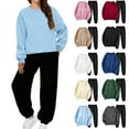 thumbnail image 1 of Gytharion Womens Sweatsuit Sets 2 Piece Fall Outfits Long Sleeve Crewneck Sweatshirt and Jogger Pants Lounge Sets Loose Comfy Track Suits with Pockets, 1 of 5