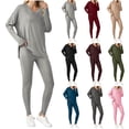 thumbnail image 1 of Gytharion Womens Thermal Underwear Sets 2 Piece Warm Long Johns Soft Comfy V-Neck Base Layer Top & Bottom Sets Solid Casual Long Sleeve Pajama Sets for Women, 1 of 5