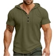 thumbnail image 1 of Gytharion Workout Tops Men Short Sleeve Hooded T-Shirts Drawstring Lightweight Pullover Summer Athletic Hoodies, 1 of 8