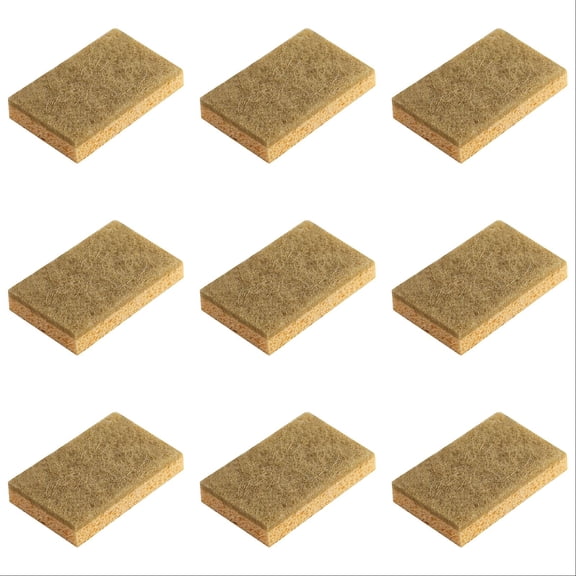 Gytml 10 Pack Dual Sided Wood Pulp Dish Sponge Scrubber Non Scratch Heavy Duty Kitchen Scouring Pads For Cookware, Sink & Countertop Deep Cleaning(Coffee-10PCS)