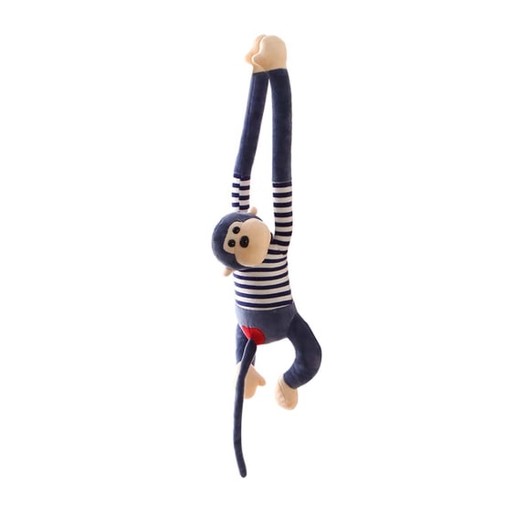 Gytml 19.69" Hanging Monkey Stuffed Animals Plush Toy, Soft Cartoon Long Arm Monkey Plush Curtain Binding Comfort Child For Creative Birthday Gifts Dark Blue-55cm