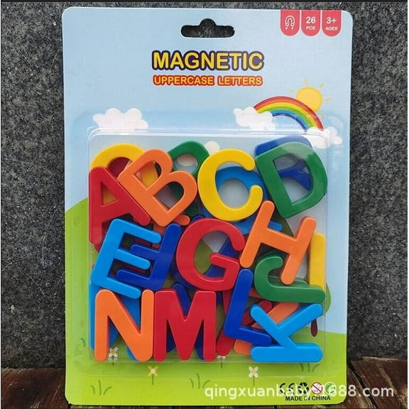 Gytml 26 Pcs Colorful Alphabet Letters Set Abc Fridge Early Learning Educational Toy Soft Letter Stickers For Home Teaching(Red-One Size)