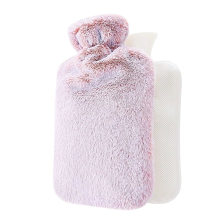 Gytml 2L Thickening Rubber Hot Water Bottle With Plush Cover Portable Leakproof Warm Water Heat Bottles For Menstrual Cramps, Hand Back Neck And Shoulder Warmth Pink-32x22cm