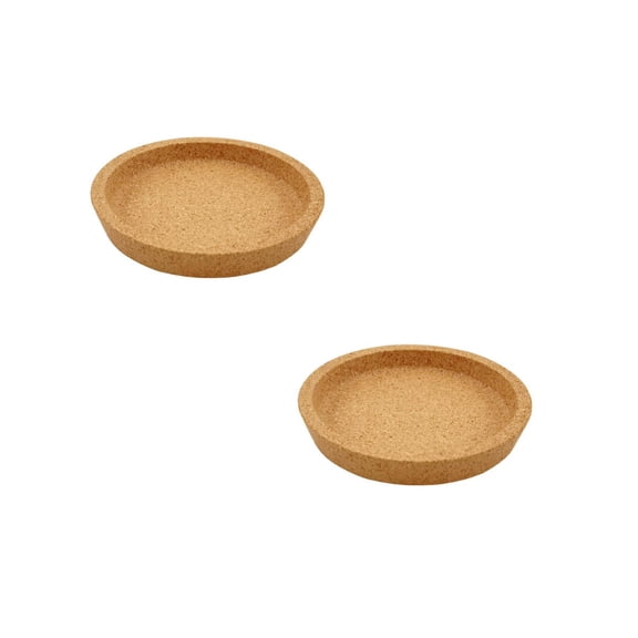 Gytml 2PCS Raised Rim Cork Drink Coaster Anti-Spill Grooved Base Non Wooden Pad for Home Bar Cafe Restaurant Tabletop Beverage Use(Khaki-2PCS 4.01 in)