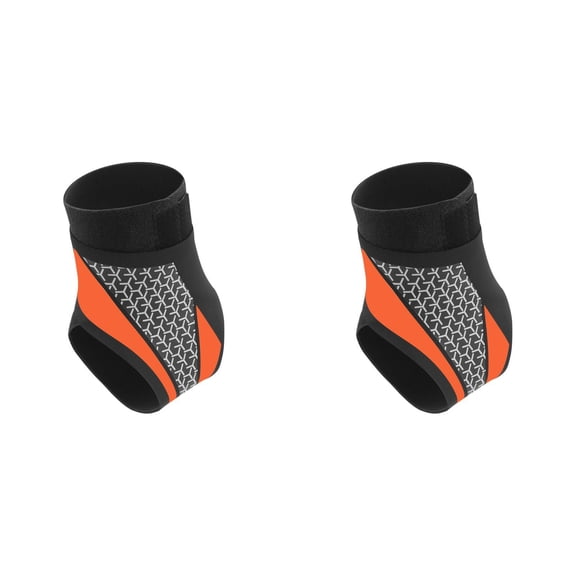 Gytml 2Pcs Ankle Support Brace Set Left Right Foot Breathable Adjustable Compression Ankle Stabilizer Sleeve Wearable Athletic Ankle Guard For Running Sprain Injury Recovery(Orange-2PCS-12.4")