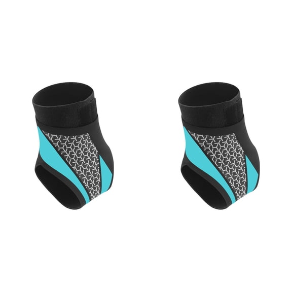 Gytml 2Pcs Ankle Support Brace Set Left Right Foot Breathable Adjustable Compression Ankle Stabilizer Sleeve Wearable Athletic Ankle Guard For Running Sprain Injury Recovery(Blue-2PCS-12.4")