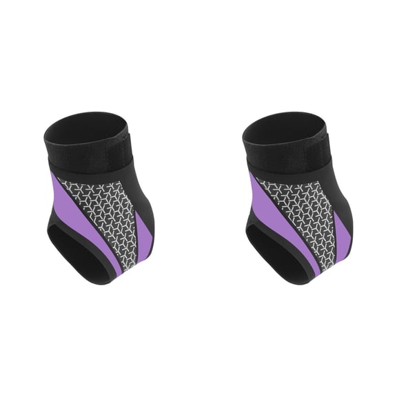 Gytml 2Pcs Ankle Support Brace Set Left Right Foot Breathable Adjustable Compression Ankle Stabilizer Sleeve Wearable Athletic Ankle Guard For Running Sprain Injury Recovery(Purple-2PCS-12.4")