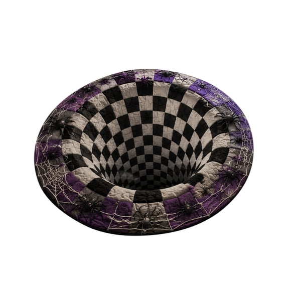 Gytml 3D Skeleton Vortex Halloween Rug, Round Optical Illusion Area Rug With Non- Backing Washable For Indoor Decor(Vortex Illusion-23.6 In)