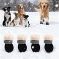 thumbnail image 1 of Gytml 4-Pack Dog Shoes For Winter, Warm Snow Booties For Puppy, Paste-Style Design Anti- Rubber Sole Paw Protectors For Small Medium Size Dogs C-One Size, 1 of 6