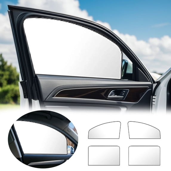 Gytml 4 Pack Car Window Sun Shade Universal Mesh Side Window Sunshades Uv Protection Privacy Car Window Cover For Sedan Auto Interior Accessory(White-4PCS)