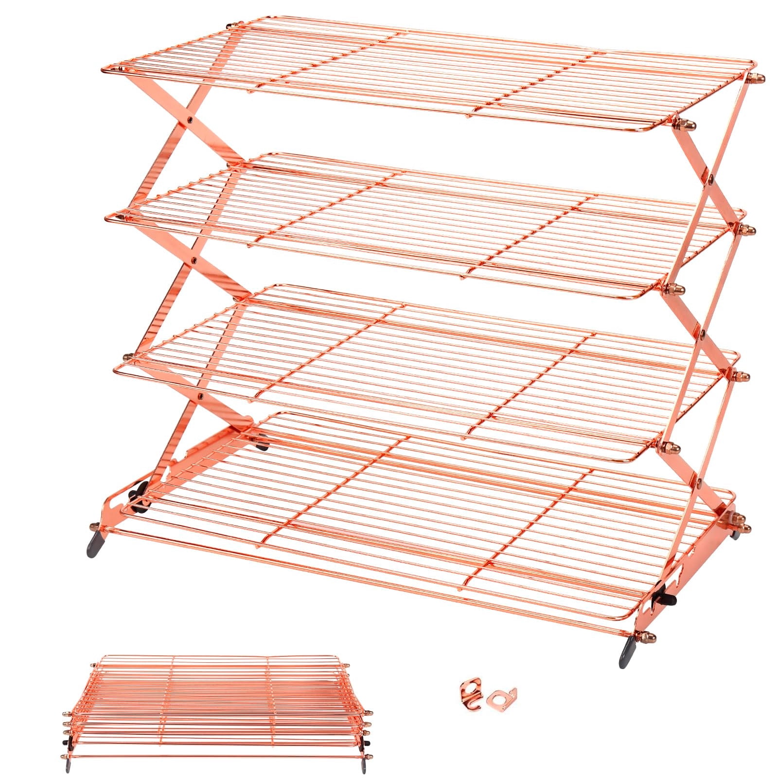 Setting Rack Gytml 4-Tier Collapsible Cooling Rack With Adjustable 3 Setting ...