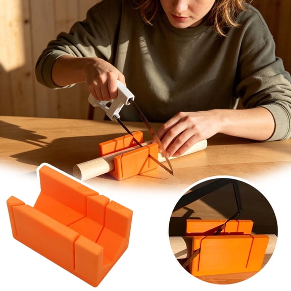 Gytml 45 & 90 Degree Saw Cutting Guide, Orange Miter Box, Hand Saw Aid Tool, Precision Angle Cutting Jig For Woodworking And Craft Projects(Orange-8X4.6X4.4cm)