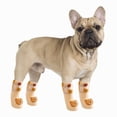thumbnail image 1 of Gytml 4Pcs Cute Dog Rain Shoes For Small And Medium Puppy, Adjustable Rubber Cartoon Dog Boots,Waterproof, Anti-Slip, Dirt-Resistant Paw Protection Brown-M, 1 of 7