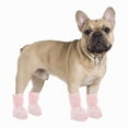 thumbnail image 1 of Gytml 4Pcs Cute Dog Rain Shoes For Small And Medium Puppy, Adjustable Rubber Cartoon Dog Boots,Waterproof, Anti-, Dirt-Resistant Paw Protection Pink-L, 1 of 7