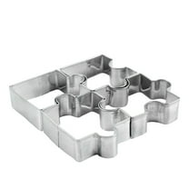 Gytml 4Pcs Puzzle Cookie Cutter Set,Stainless Steel Biscuit Cutters Tool For Baking Cutting Shapes,Small Cookie Cutters For Baking Birthday Decoration Silver One Size