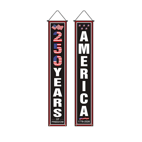Gytml 4Th Of July Porch Decorations Outdoor, Vertical Patriotic Porch Banner Independence Day Door Banner 250Th Anniversary Flag Welcome Sign Door Hanging Flag C-30x180cm