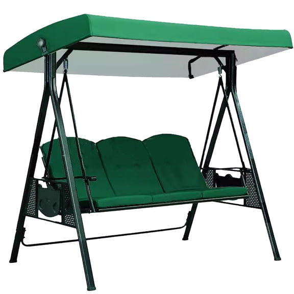 Gytml 600D Heavy Duty Patio Swing Canopy Replacement Top, Waterproof Uv-Resistant Swing Awning Cover, Durable Thickened Swing Roof Shade For Outdoor Garden Backyard Green-195X123X22CM