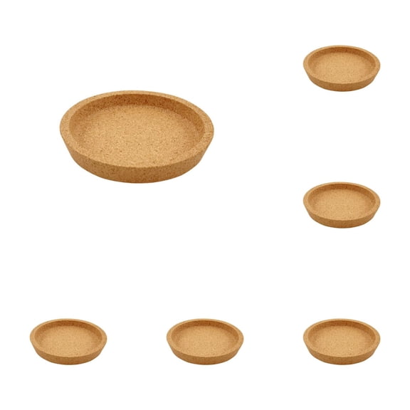 Gytml 6PCS Raised Rim Cork Drink Coaster Natural Anti-Spill Table Protector Wooden Pad For Home Bar Cafe Restaurant Tabletop Beverage Use(Khaki-6PCS 4.01 in)