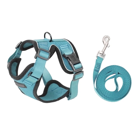 Gytml Adjustable Cat Harness With 59 Inch Leash Escape Proof Breathable Walking Vest Harness Lightweight Anti-Tug Pet Chest Strap For Small Cats Indoor Outdoor Walking Travel(Blue-Xs)