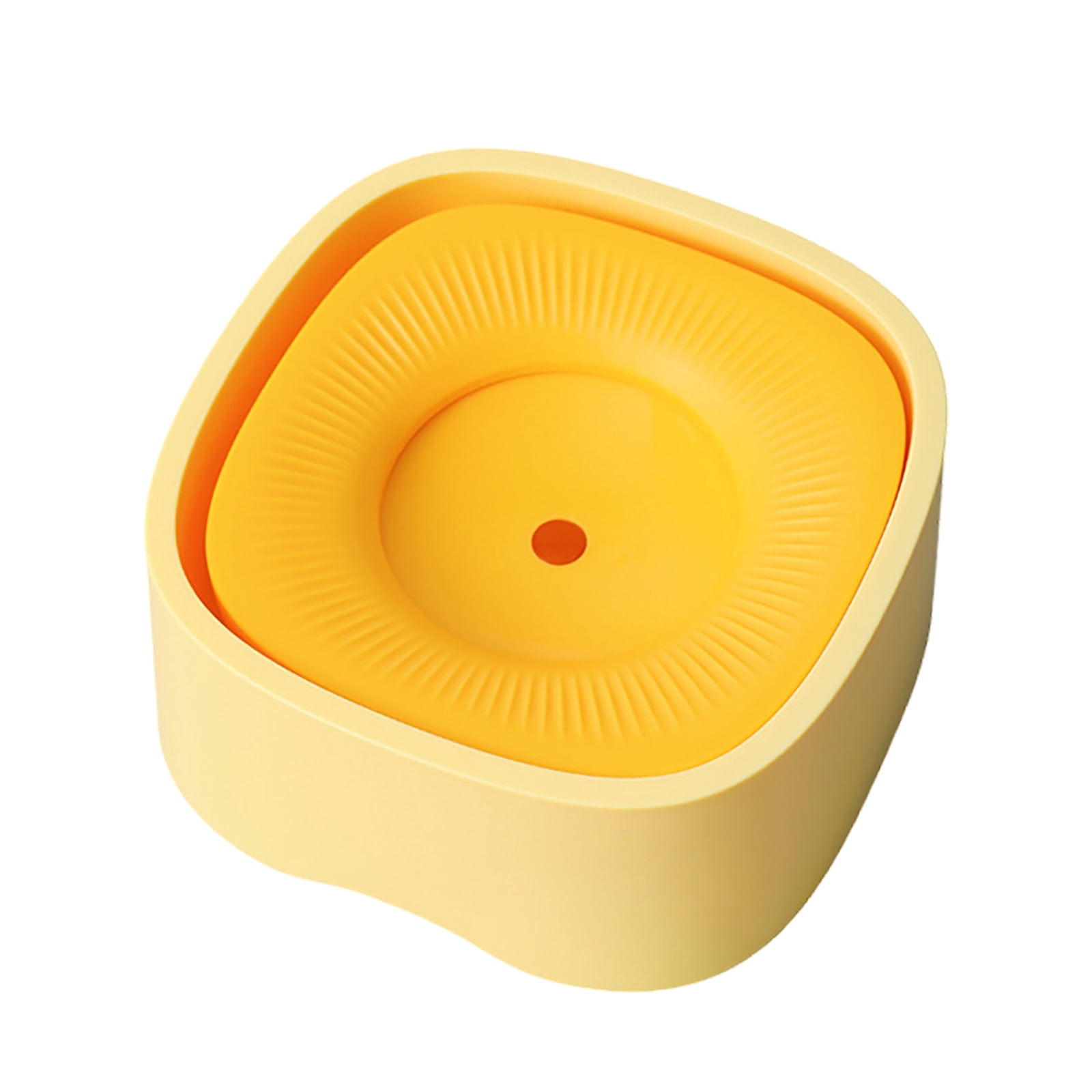 Gytml Anti-Spill Dog Water Bowl, Slow Feeder No-Splash Pet Water Bowl, Anti-Choking Spill-Proof Water Bowl For Dogs & Cats, Non-Tip Mess-Free Pet Drinking Bowl Yellow-20X10cm
